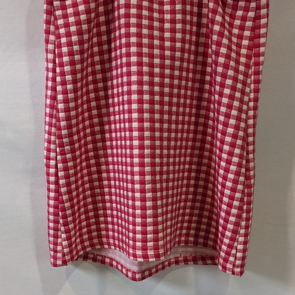 Zara Hot Pink Gingham Sheath Dress Size Medium - Picture 8 of 10